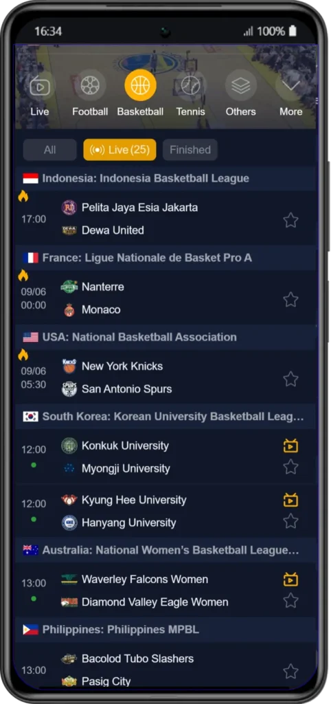 Upcoming sports events